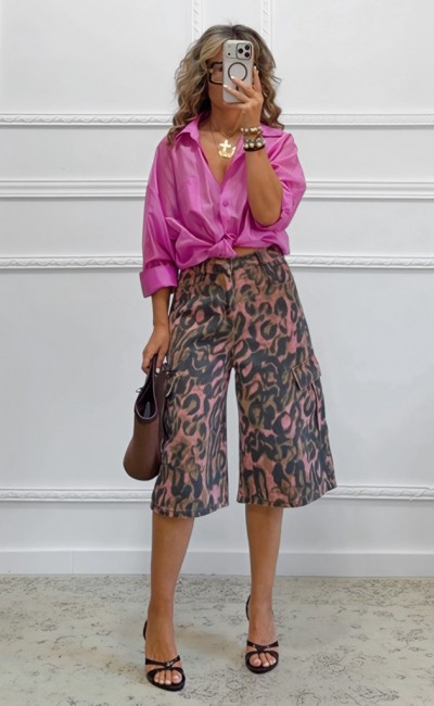 Animal print βερμούδα Animal print βερμούδα