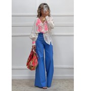 Wide leg παντελόνι
